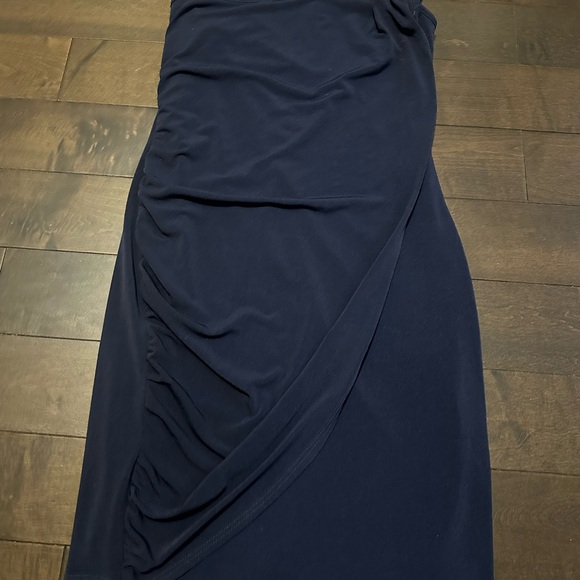 Le Chateau One Chain/Jewelled Shoulder Navy Blue Cocktail Dress - Size Small - Picture 2 of 9